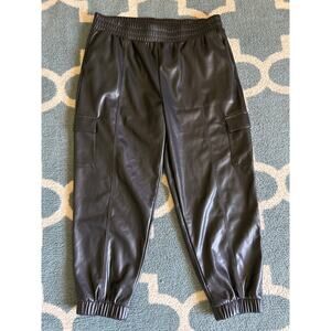 Lou & Grey Black Faux Leather Joggers